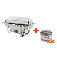 OFFRE SPÉCIALE : Chafing dish Milan GN 1/1 avec 24 combustibles liquides