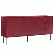 Oviala Business Buffet 2 portes et 3 tiroirs décor mélaminé 150 cm bordeaux - violet Bois manufacturé 114558