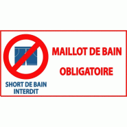 Panneau piscine short interdit