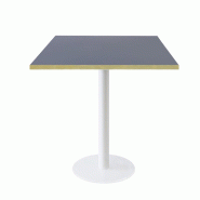 RestooTab - Table Rome blanc 70x70cm bleu fes fenix chants couleur laiton - bleu Bois manufacturé TB-ROM1-7070M-BL.FES-LAI