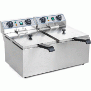 Royal Catering - Royal Catering Friteuse Électrique De Restaurant Double Deux Bacs Professionnelle RCTF-13DH (2x 3 200 W, 2x 13 l, Minuterie 60 - arg