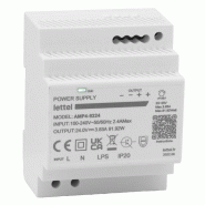 Alimentation 230Vca/12Vcc, puissance 85W. Fixation rail-din, largeur 4 modules - LETTEL - AMP4-85-12_0