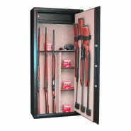 Armoire à fusils - 14 armes-  11 armes avec lunette + 3 dans la porte - coffre intérieur - Serrure électronique - EN 14450 CLASSE S1 - Infac Classic CT-14-ELEC