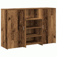 Bureau de réception vieux bois 155x50x103,5cm bois d'ingénierie Modèle Atlas Infinite Prestige - 8721158629746