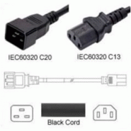 Câble d'alimentation blindé C20/C13 15A SHIELDED