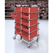 Chariot porte bac -Logistique LEAN Chariot porte bac -Logistique LEAN