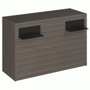 Comptoir Vertigo H T04 dble noir L150cm - 3 tab.Coulis. 6tab.Amovib noyer foncé