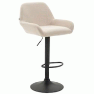 Décoshop26 - Tabouret de bar x1 repose-pieds en forme d'arc en métal noir assise en tissu crème 10_0004546 - noir 3000252167251 Décoshop26 - Tabouret de bar x1 repose-pieds en forme d'arc en métal noir assise en tissu crème 10_0004546 - noir 3000252167251