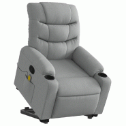 Fauteuil de massage inclinable Gris clair Tissu Modèle Sermelia - 8721012218833