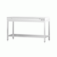 GGM Gastro Table inox de découpe avec plan blanc - Profondeur 600 mm | Ggm - ATK166_FKPGT166 - blanc 4063326376088
