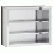 Helloshop26 - Armoire murale de cuisine argenté avec 2 étagères design moderne 92 x 40 x 75 cm en acier inoxydable 02_0047581 - argenté inox 30002