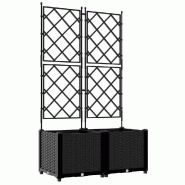 Helloshop26 - Lot de 2 cache-pots de jardin moderne extérieur 80 x 40 x 143 cm en acier noir 02_0058536 - noir acier 3000240645303