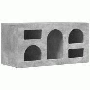 Helloshop26 - Meuble TV moderne avec rangement ouvert et étagères 80 x 35 x 40 cm en bois d'ingénierie gris béton 02_0054767 - vert Bois massif 30