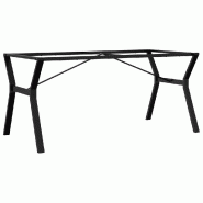 Helloshop26 - Pieds de table à manger cadre en Y 160 x 80 x 73 cm robustes design industriel en acier noir 02_0047263 - noir acier 3000234683717