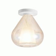 Lila - Plafonnier Rond D.20Cm Fabas Luce - Applique Avec Ampoule Led E27 Max 40W - Ambre - orange 8019282553724