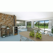 Maison à ossature en bois plain-pied zoom 4 / surface habitable 106 m² / surface brute 124 m² / 4 pièces / toit plat_1