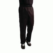 Pantalon de cuisine mixte traité au Teflon noir (Taille: XXL - Tour de taille : 116-122 cm)_0