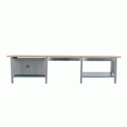 PROREGAL Etabli BUFFALO WOOD avec 2x Tiroir + Armoire| HxLxP 86,5x300x75cm | Capacité de Charge 1000kg | Gris - gris métal PR_RS157-101 PROREGAL Etabli BUFFALO WOOD avec 2x Tiroir + Armoire| HxLxP 86,5x300x75cm | Capacité de Charge 1000kg | Gris - gris métal PR_RS157-101