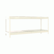 SimonRack Rayonnage industriel, 900x1500x450 mm, 400 kg au point de flexion, 2 étagères métalliques, rayonnage garage, Blanc/Galvanisé- Ecoforte -