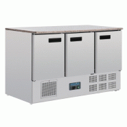 Table réfrigérée positive plan de travail en marbre Série G 3 portes 368L CL109 Polar