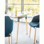 Table rectangulaire pieds en bois Ogi - MDD. - Oui, Anthracite_0