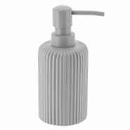 TENDANCE Distributeur à Savon ou Lotion en résine striée Gris clair 230 ml - gris 3664323185379 TENDANCE Distributeur à Savon ou Lotion en résine striée Gris clair 230 ml - gris 3664323185379