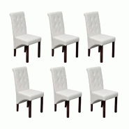 VidaXL Chaises à manger lot de 6 blanc similicuir Modèle Sérénité - 160317