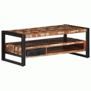 VidaXL Table basse multicolore 90x50x36 cm bois de récupération massif Modèle Élancé Royale - 4013558