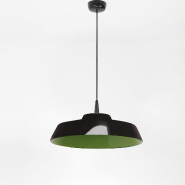 Zafferano Circus Black Lampe À Suspension À Led, Diffuseur En Céramique Artisanale, Finition Verte, Diamètre 35 Cm, Lumière Chaude 2700K, Dimmabl