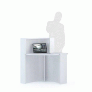 Banque d'accueil compacte WAVE avec accès PMR - MDD - Droite, Taupe mat_1