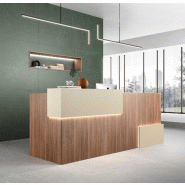 Banque d'accueil lumineuse Mitis - Dellarovere - Non, Noyer / Beige, 305