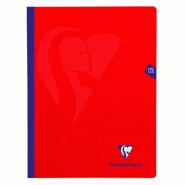 Clairefontaine Lot de 5 Cahier Mimesys 24x32, 192p./96 feuilles 90 g/m² brochées, coloris rouge, Séyès - 3329683393412