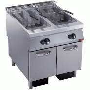 Diamond - Friteuse gaz 2 cuves "Y" 23 litres, brûleurs extérieurs, sur meuble - réf. G22/F46A8-S - inox AKS-G22/F46A8-S