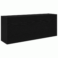 Helloshop26 - Armoire murale de bain pratique minimaliste 100 x 25 x 40 cm en bois d'ingénierie noir 02_0051294 - noir Bois massif 3000236841948