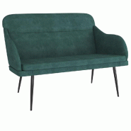 Helloshop26 - Banc banquette vert foncé 110 x 76 x 80 cm velours 02_0010630 - vert métal 3000585182723