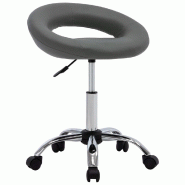 Helloshop26 - Chaise de bureau  fauteuil siège de travail roulante similicuir gris 02_0024077 - gris acier 3000214669779