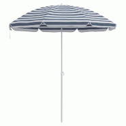 Helloshop26 - Parasol de plage rond moderne 263 x 263 x 272 cm portable durable en polyester bleu 02_0056703 - bleu métal 3000239658857
