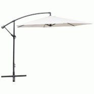 Helloshop26 - Parasol meuble de jardin en porte-à-faux 3 m blanc sable 02_0008598 - blanc acier 3000458682725