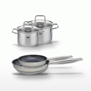 Lot de 2 Poêles 24/28 cm Elo Profi Therm Platinum et 2 Faitouts 14/16 cm - gris inox 3176239952414