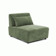 Oviala Business Fauteuil pour canapé modulable dossier ajustable 85 cm vert - vert polyester 115445