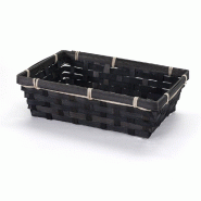 Panier rectangulaire en bambou noir - L25,7xP18xH7,5cm - Multi-usages, petit prix, ambiance traditionnelle