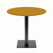 RestooTab - Table Milan T Ø70cm ocre maggese - marron fonte TB-MIT-R70M-MAGG