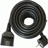 Silver Electronics Rallonge électrique 5 mètres, Noir, Sécurité enfants, Puissance max. 3.500W, 250V, 3 fils 1,5mm2, Mise à la terre - noir 9225