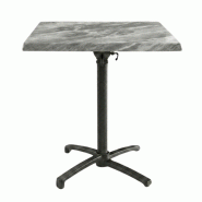 Table pliable 60x60 cm plateau stratifié moulé modèle table marbre moulé pied t-one - tigaone - blanc 3701680324987