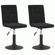VidaXL Chaises pivotantes à manger lot de 2 noir velours Modèle Nova Design - 335738