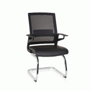 Chaise de conférence / chaise cantilever / chaise INVENTOR V PRO simili cuir noir hjh OFFICE - noir plastique 732105