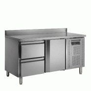Comptoir pour saladette réfrigéré CK7220 1 porte et 2 tiroirs GN1/1 pces Inox TEFCOLD
