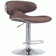 Décoshop26 - Tabouret de bar x1 pivotant design moderne en tissu marron support en métal chromé 10_0005077 - marron métal 3000252447667
