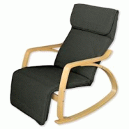 Fauteuil à bascule relax avec repose-pieds, modèle ZEN NATUREL et NOIR par Yelloo - noir textile 0805698369657 Fauteuil à bascule relax avec repose-pieds, modèle ZEN NATUREL et NOIR par Yelloo - noir textile 0805698369657