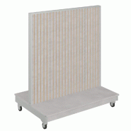Gondole double face métal blanc Vertigo T03 MDF naturel et béton 120x86x142cm